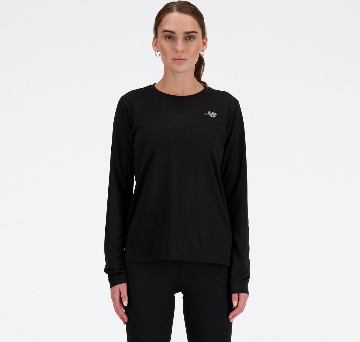 New balance sport essential long sleeve women's sports sweater - black