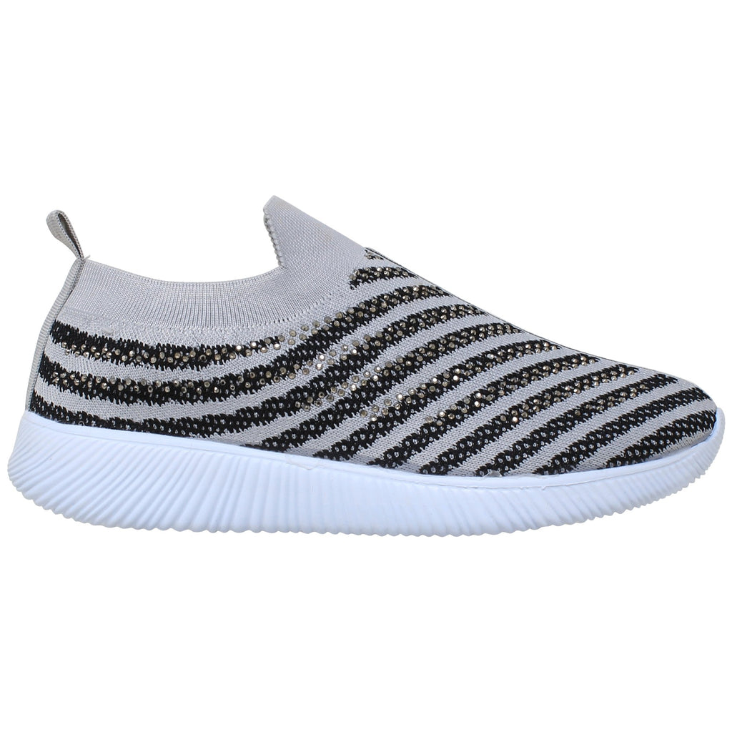 SOBEYO  Strips Accent Gray Sneakers
