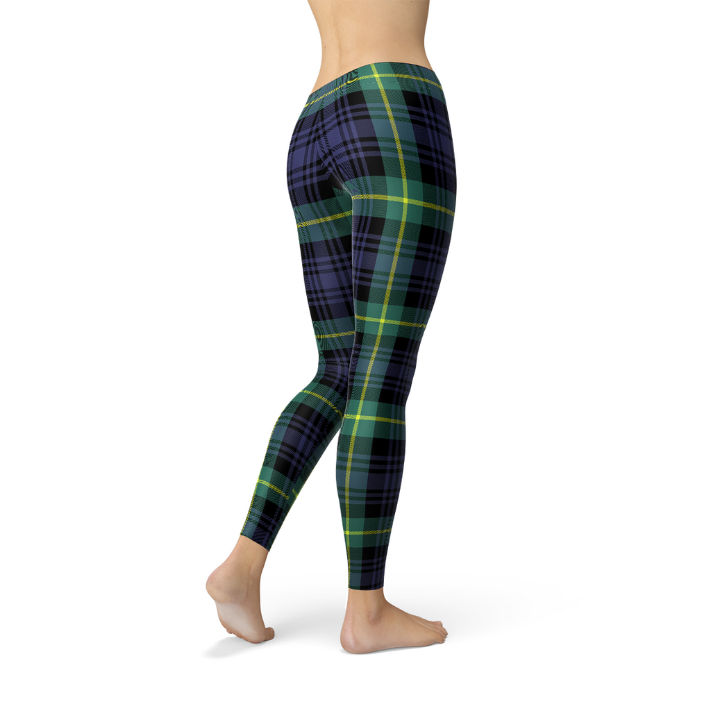 KrissFit  Green and Blue Tartan Leggings