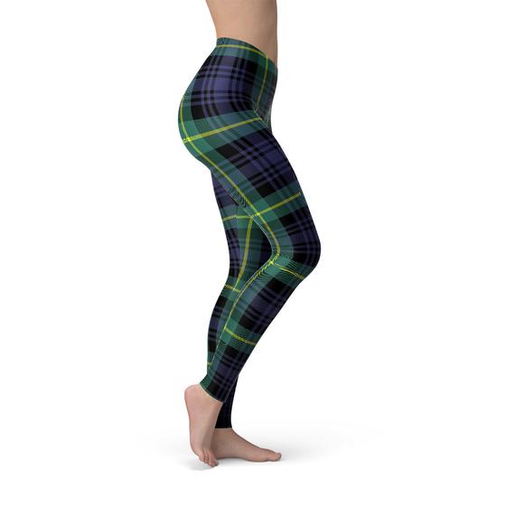 KrissFit  Green and Blue Tartan Leggings